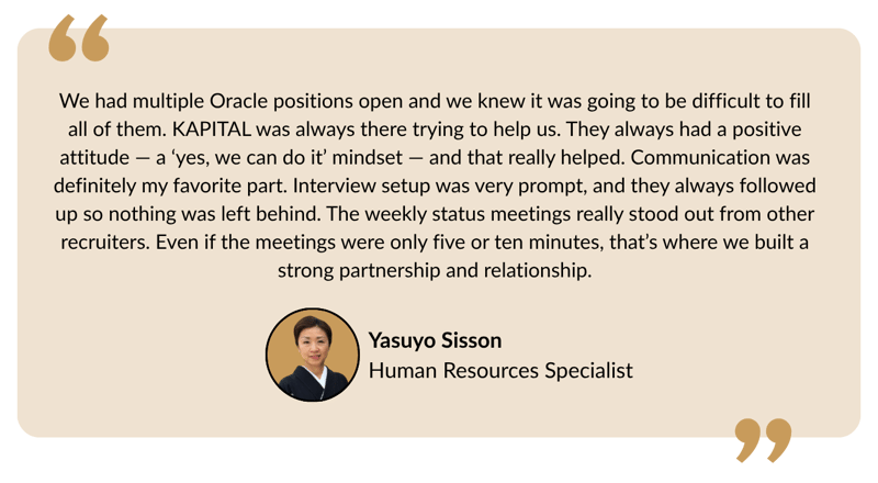 We had multiple Oracle positions open and we knew it was going to be difficult to fill all of them (9)